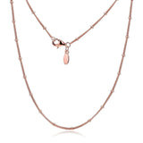Silver Beaded Necklace Chain 925 Sterling Silver Jewelry Female Necklace