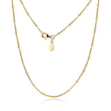 Silver Beaded Necklace Chain 925 Sterling Silver Jewelry Female Necklace