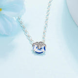 Pansy Flower Pendant Necklace in Sterling Silver