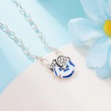 Pansy Flower Pendant Necklace in Sterling Silver
