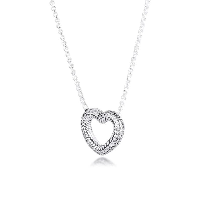 925 Silver Snake Chain Heart Necklace for Women