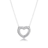 925 Silver Snake Chain Heart Necklace for Women