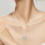 925 Silver Snake Chain Heart Necklace for Women