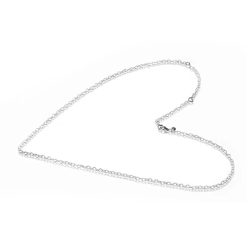 Joined Hearts Necklace 925 Sterling Silver Female Pendant DIY Necklace