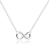 925 Silver Infinity Necklace Sparkling Collier