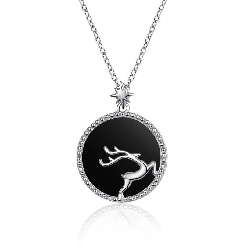 925 Silver Fritillary Necklace Round Pendant Women's Jewelry