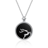 925 Silver Fritillary Necklace Round Pendant Women's Jewelry