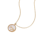 925 Silver Fritillary Necklace Round Pendant Women's Jewelry