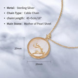 925 Silver Fritillary Necklace Round Pendant Women's Jewelry