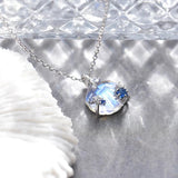 Ocean Gradient Shell Pendant Necklace S95 Silver Jewelry