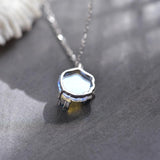 Ocean Gradient Shell Pendant Necklace S95 Silver Jewelry