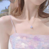 Ocean Gradient Shell Pendant Necklace S95 Silver Jewelry
