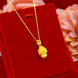 14K Buddha Pendant Hetian Jade Jewelry Birthday Gift