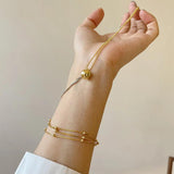 925 Silver Ball Pendant Necklace Two Asymmetry Bead Chain Jewelry