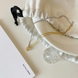 925 Silver Ball Pendant Necklace Two Asymmetry Bead Chain Jewelry