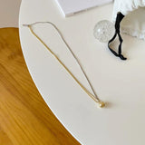 925 Silver Ball Pendant Necklace Two Asymmetry Bead Chain Jewelry
