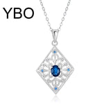 925 Silver Flower Pendant with Emerald CZ Inlay Necklace