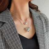 925 Silver Glossy Heart Pendant Necklace for Women