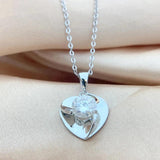 925 Silver Moissanite Diamond Pendant Necklace Love Earrings Plated 18k