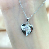 925 Silver Moissanite Diamond Pendant Necklace Love Earrings Plated 18k