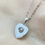 925 Silver Moissanite Diamond Pendant Necklace Love Earrings Plated 18k