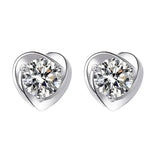 925 Silver Moissanite Diamond Pendant Necklace Love Earrings Plated 18k