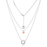 925 Silver Layered Heart Necklace