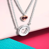 925 Silver Layered Heart Necklace