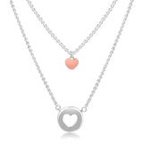 925 Silver Layered Heart Necklace