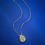 925 Silver Plated 18k Water Drop Necklace 1.85ct Diamond Pendant