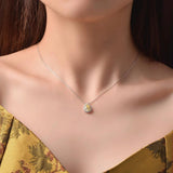 925 Silver Plated 18k Water Drop Necklace 1.85ct Diamond Pendant