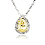 925 Silver Plated 18k Water Drop Necklace 1.85ct Diamond Pendant