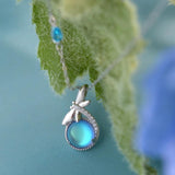 Sterling Silver Dragonfly Water Necklace Moonstone Pendant