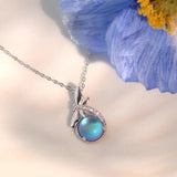 Sterling Silver Dragonfly Water Necklace Moonstone Pendant