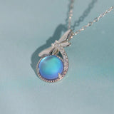 Sterling Silver Dragonfly Water Necklace Moonstone Pendant