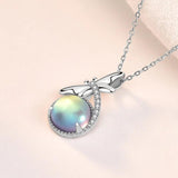 Sterling Silver Dragonfly Water Necklace Moonstone Pendant