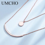 925 Silver Colorful Gemstone Smile Necklace Double Chain For Women Birthday Gift