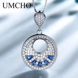 925 Silver Nano Sapphire Gemstone Pendant Necklace for Women
