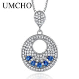 925 Silver Nano Sapphire Gemstone Pendant Necklace for Women