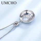 925 Silver Nano Sapphire Gemstone Pendant Necklace for Women