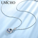 925 Silver Nano Sapphire Gemstone Pendant Necklace for Women