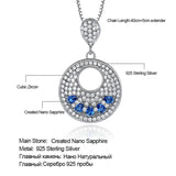 925 Silver Nano Sapphire Gemstone Pendant Necklace for Women