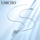 925 Silver Leaf Pendant Necklace with Gemstone for Girl