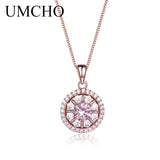 925 Silver Morganite Pendant Necklace Gemstone For Girl Gift