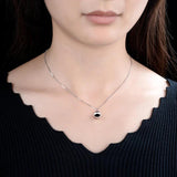 925 Sterling Silver Casual Neck Chain Necklace Heart Pendant Choker Jewelry Gift