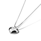 925 Sterling Silver Casual Neck Chain Necklace Heart Pendant Choker Jewelry Gift
