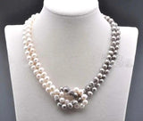 7-8MM Natural South Sea Gray Pearl Necklace 18 Inch