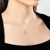 Moonstone & Cubic Zircon Unicorn Pendant Necklace