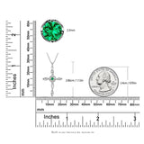 Green CZ Cross Pendant Necklace 925 Silver
