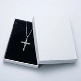 Green CZ Cross Pendant Necklace 925 Silver